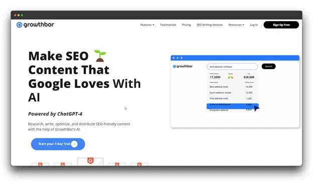 GrowthBar: Research, Write, Optimize, and Distribute SEO-Friendly Content