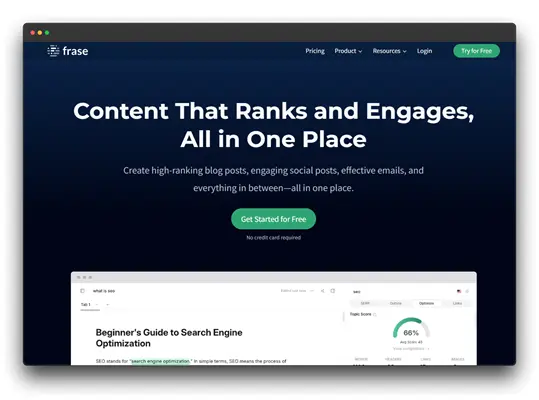 Frase: AI-Powered Content Platform for Blog Posts, Social Media, and More